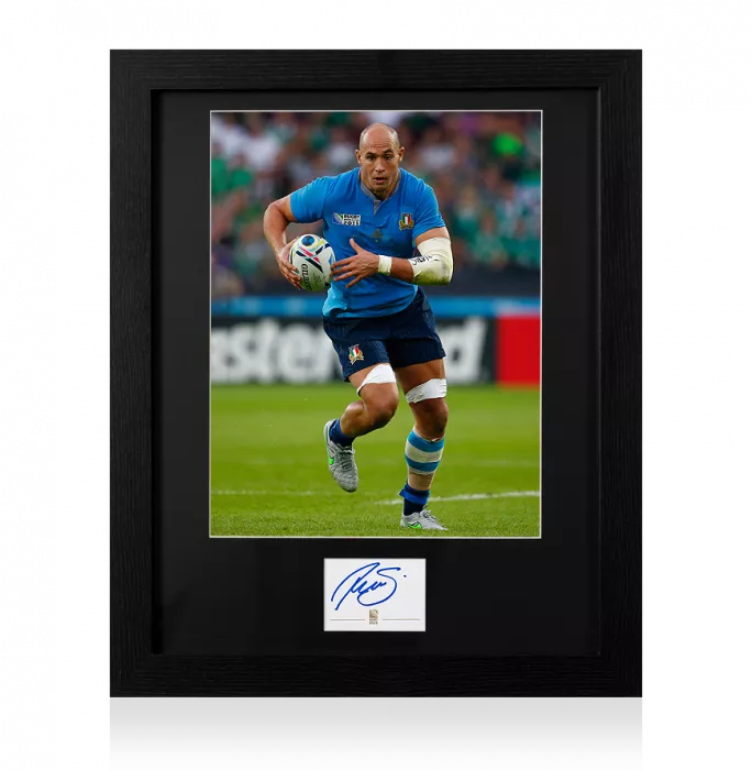 Sergio Parisse Signed Rugby World Cup 2015 Card And Italy Photo Frame