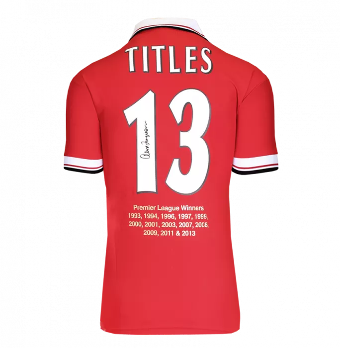 Sir Alex Ferguson Back Signed Manchester United 1999 Home Shirt: Titles 13 In Classic Frame