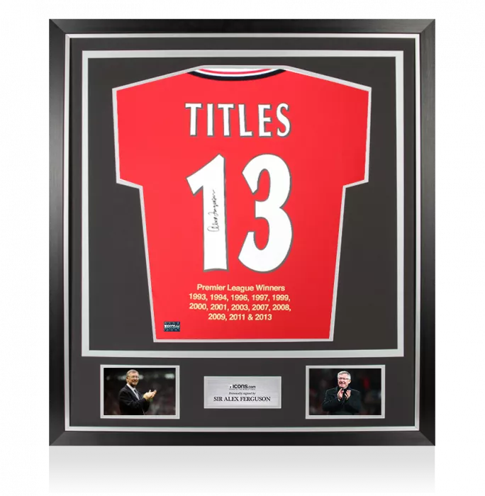 Sir Alex Ferguson Back Signed Manchester United 1999 Home Shirt: Titles 13 In Classic Frame