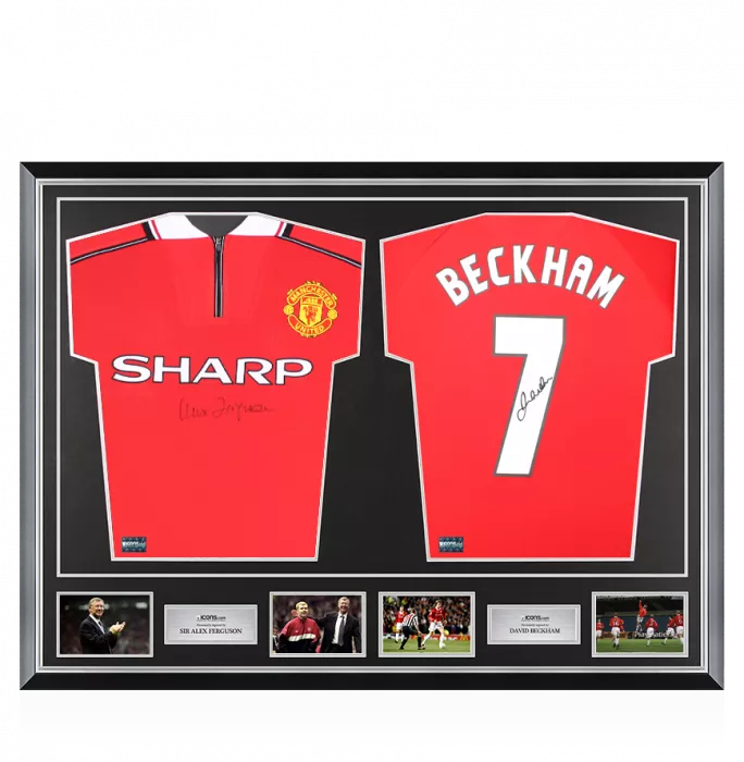 Sir Alex Ferguson & David Beckham Signed Manchester United Home Shirts In Classic Dual Frame
