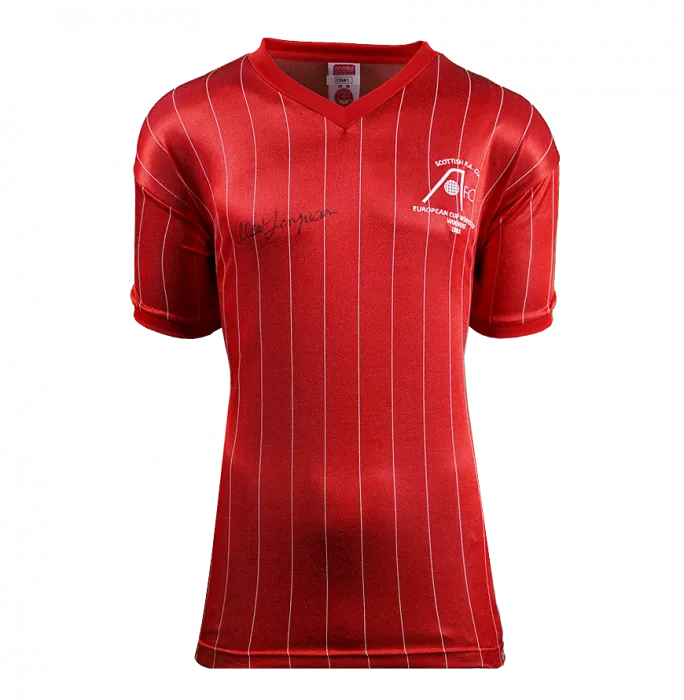 Sir Alex Ferguson Front Signed Aberdeen 1983 European Cup Winners Shirt In Hero Frame: Option 1