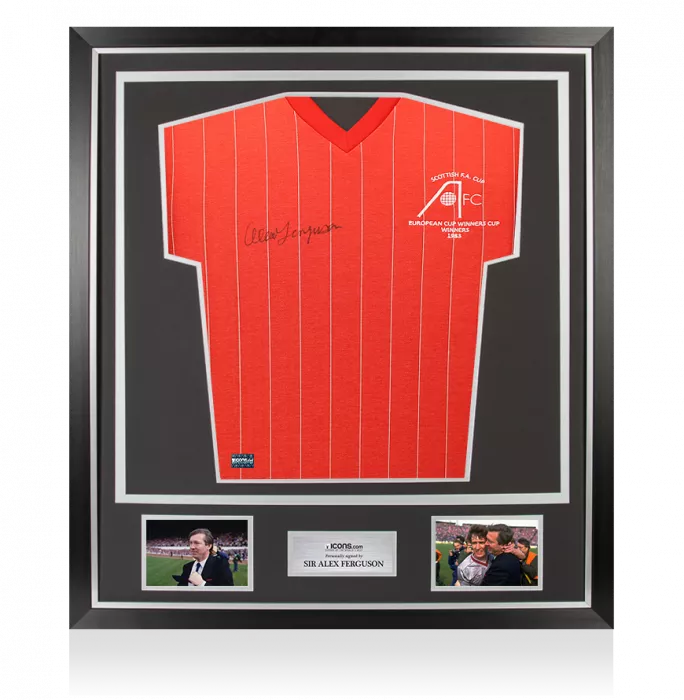 Sir Alex Ferguson Front Signed Aberdeen 1983 European Cup Winners Shirt In Classic Frame