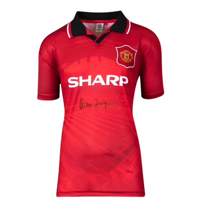 Sir Alex Ferguson Front Signed Manchester United 1996 Home Shirt