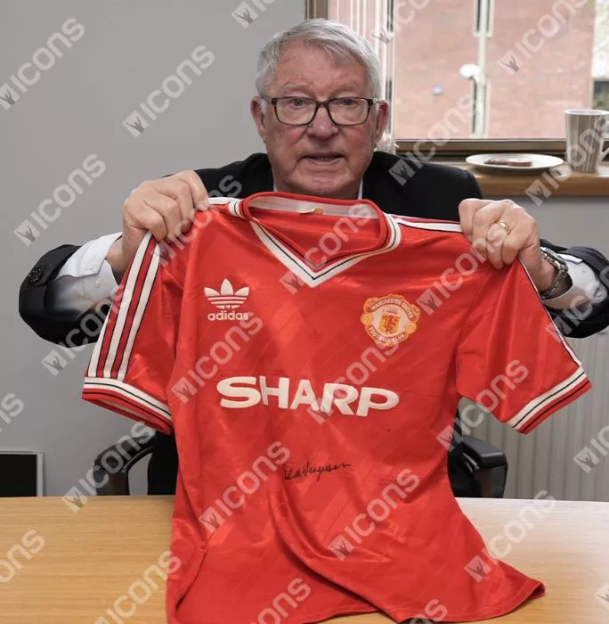 Sir Alex Ferguson Front Signed Manchester United 1986-88 Home Shirt In Classic Frame