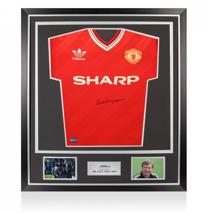 Sir Alex Ferguson Front Signed Manchester United 1986-88 Home Shirt In Classic Frame