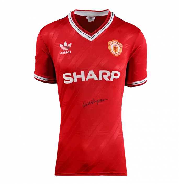 Sir Alex Ferguson Front Signed Manchester United 1986-88 Home Shirt In Hero Frame: Option 1