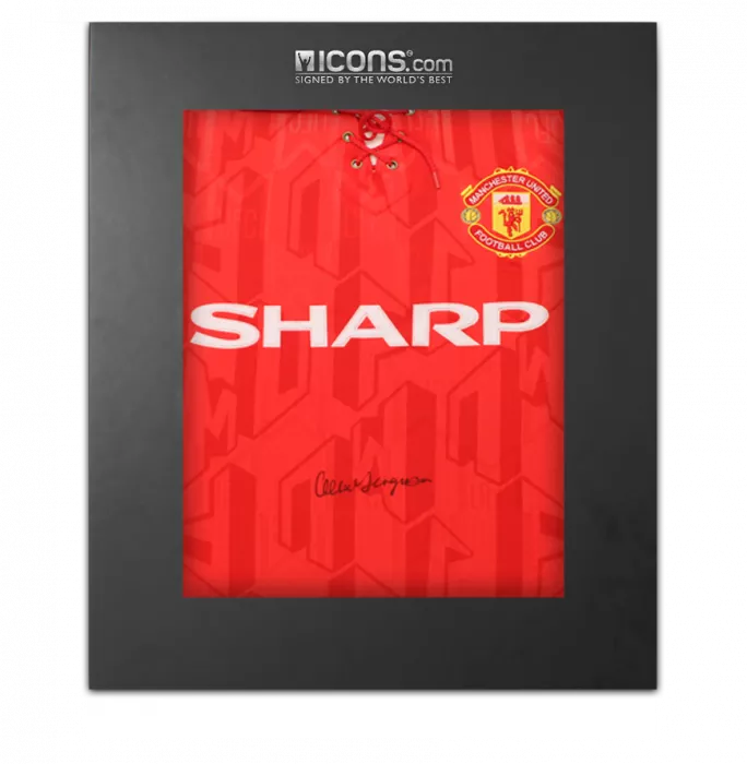 Sir Alex Ferguson Front Signed Manchester United 1994 Home Shirt In Deluxe Packaging