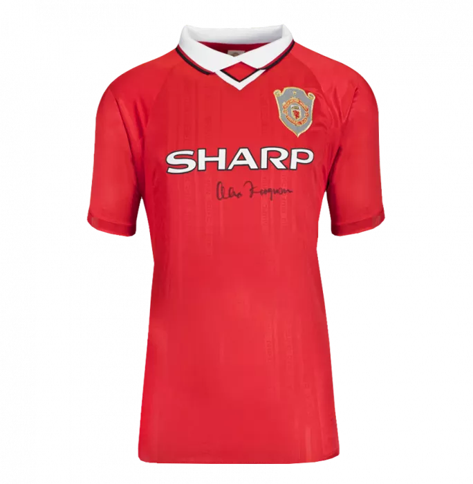 Sir Alex Ferguson Front Signed Manchester United 1999 UEFA Champions League Shirt In Deluxe Packaging