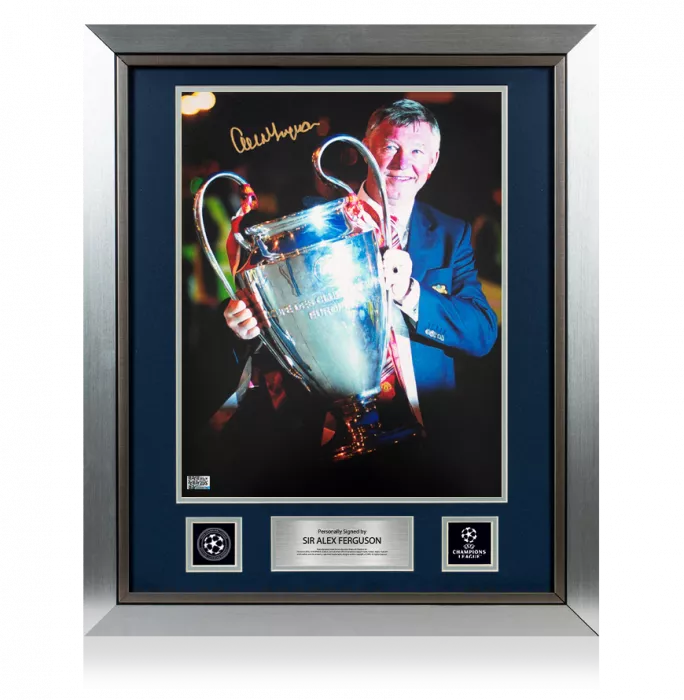Sir Alex Ferguson Official UEFA Champions League Signed and Framed Manchester United Photo: 2008 UEFA Champions League Winner