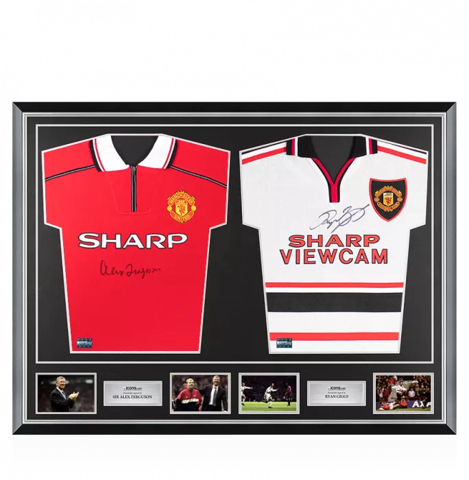 Sir Alex Ferguson & Ryan Giggs Signed Manchester United Shirts In Classic Dual Frame