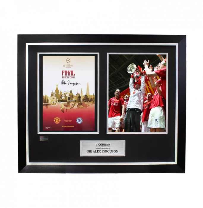 Sir Alex Ferguson Signed And Framed Programme: 2008 UEFA Champions League Final