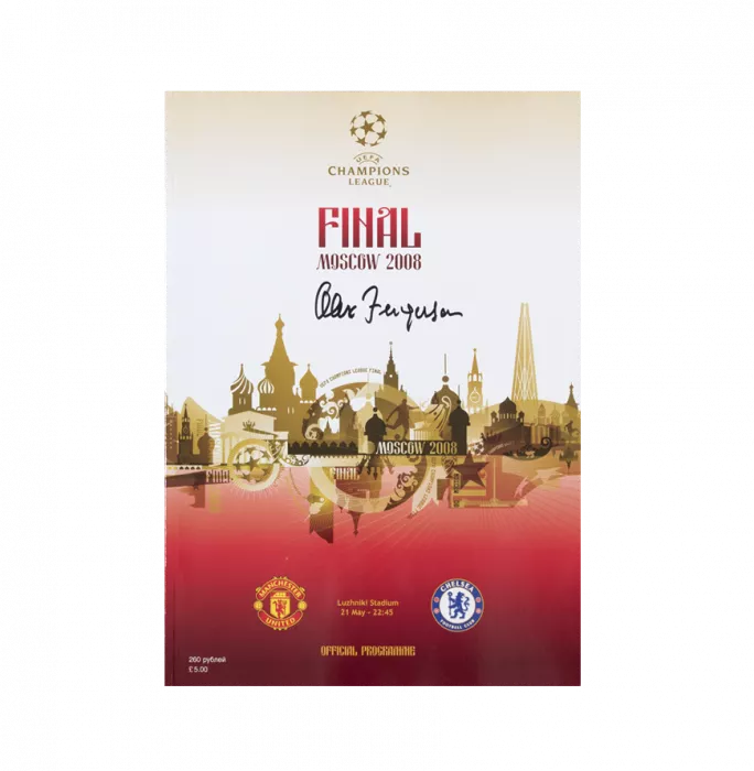 Sir Alex Ferguson Signed And Framed Programme: 2008 UEFA Champions League Final
