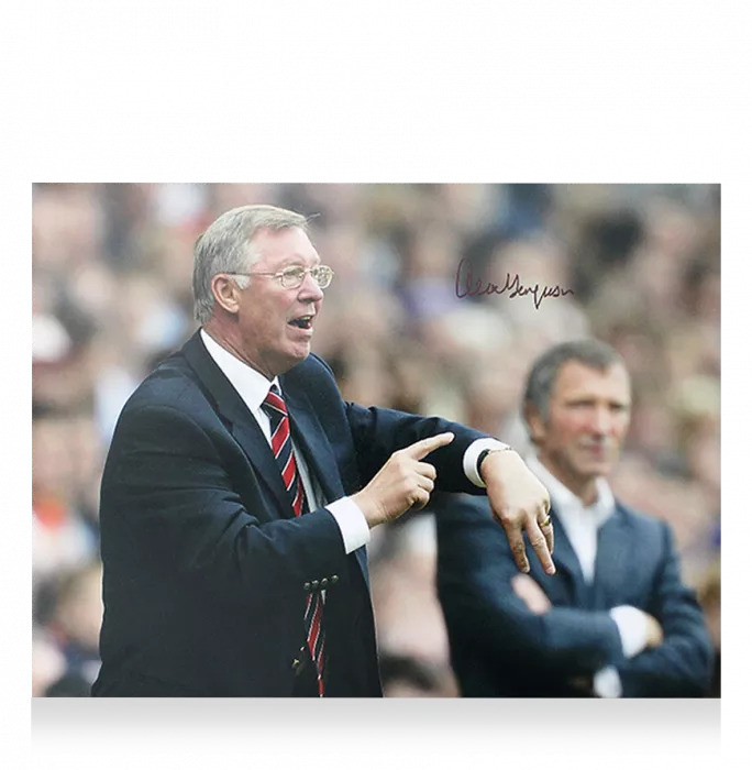 Sir Alex Ferguson Signed Manchester United Photo In Premium Photo Frame: Fergie Time