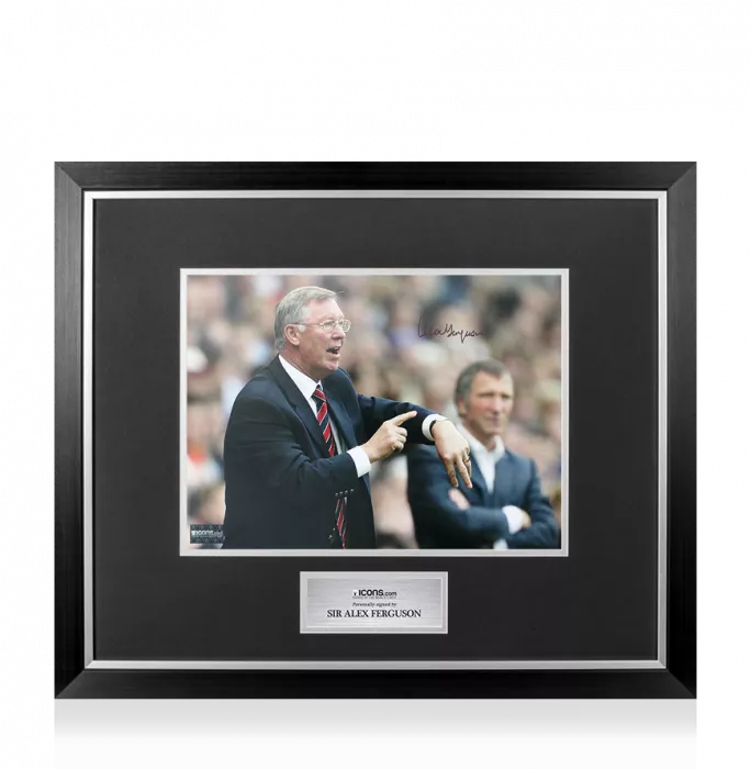 Sir Alex Ferguson Signed Manchester United Photo In Premium Photo Frame: Fergie Time