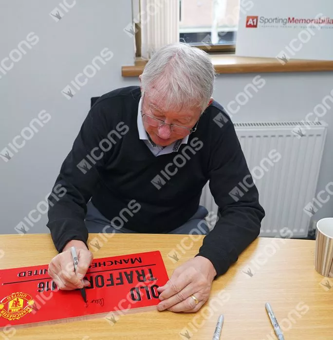Sir Alex Ferguson Signed Old Trafford Street Sign