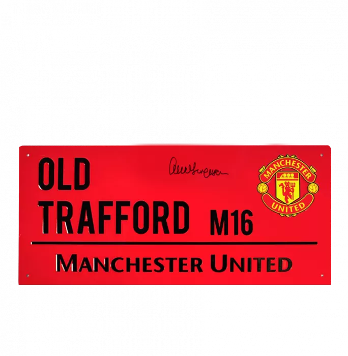 Sir Alex Ferguson Signed Old Trafford Street Sign