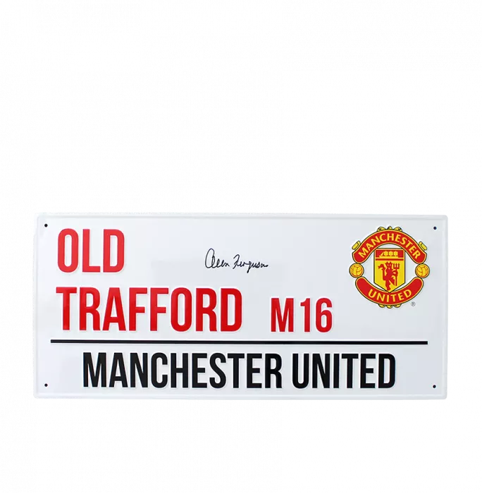 Sir Alex Ferguson Signed Old Trafford Street Sign