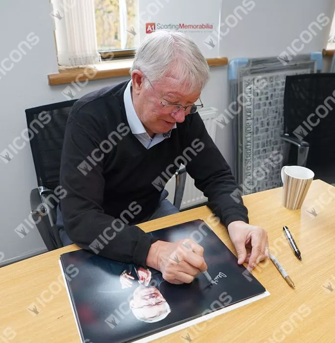 Sir Alex Ferguson Signed Photo In Black Wooden Frame: The Boss