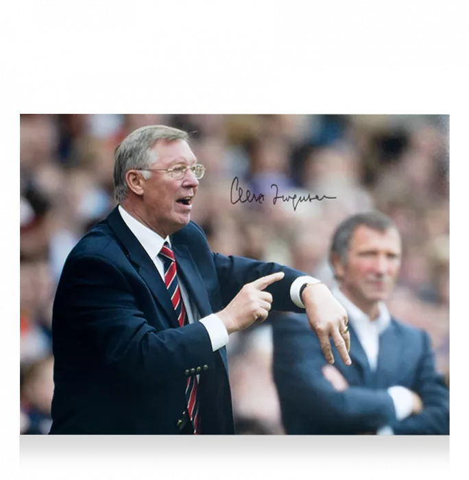 Sir Alex Ferguson Signed Photo In Black Wooden Frame: Fergie Time