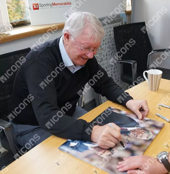 Sir Alex Ferguson Signed Photo In Black Wooden Frame: Fergie Time