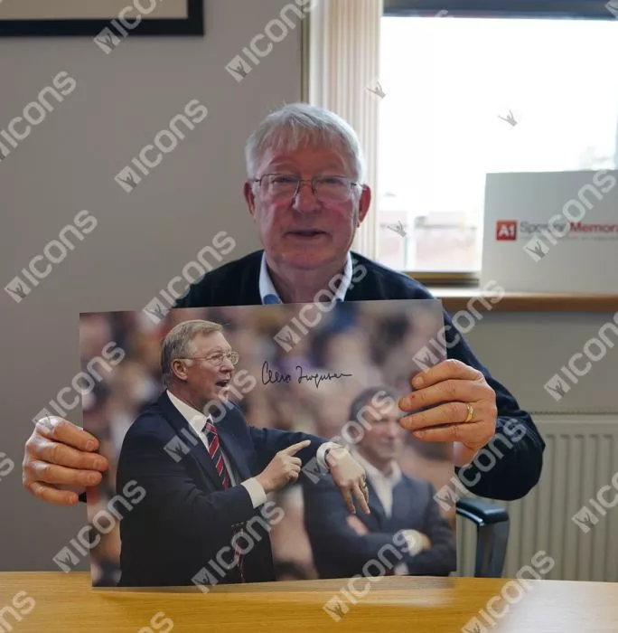 Sir Alex Ferguson Signed Photo In Black Wooden Frame: Fergie Time