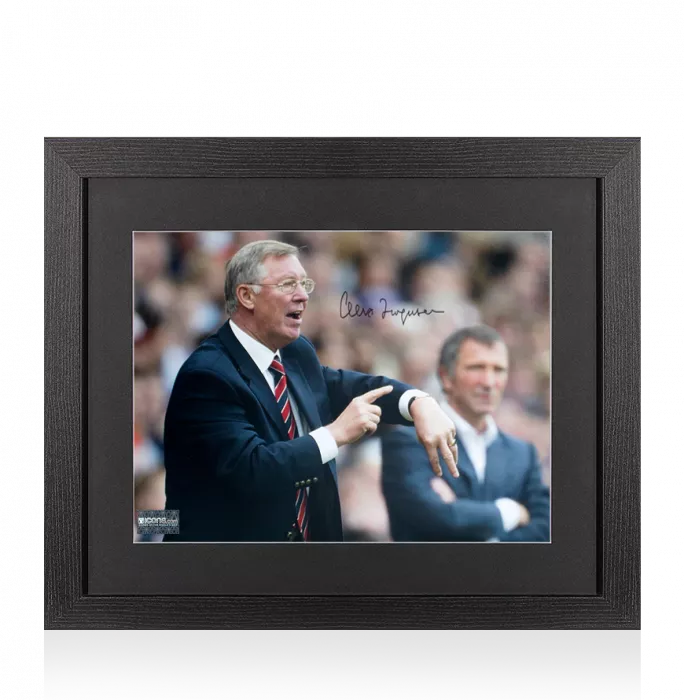 Sir Alex Ferguson Signed Photo In Black Wooden Frame: Fergie Time