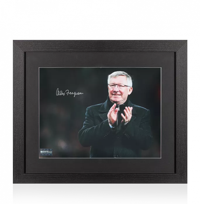 Sir Alex Ferguson Signed Photo: The Boss In Black Wooden Frame