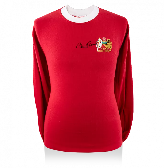 Sir Bobby Charlton Front Signed Retro Manchester United Home Shirt