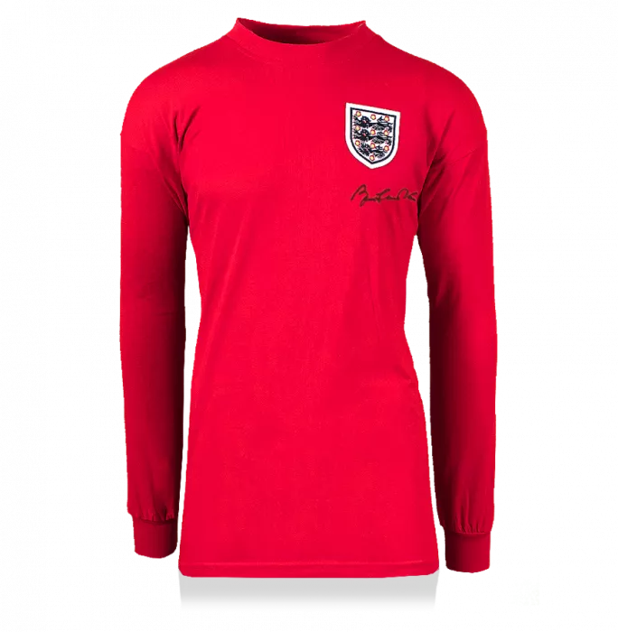 Sir Bobby Charlton Official 1966 FIFA World Cup™ Front Signed And Framed England 1966 Shirt