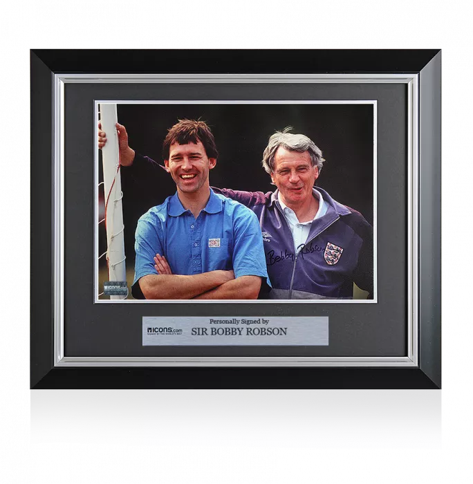 Sir Bobby Robson Signed And Framed England Photo: National Treasure
