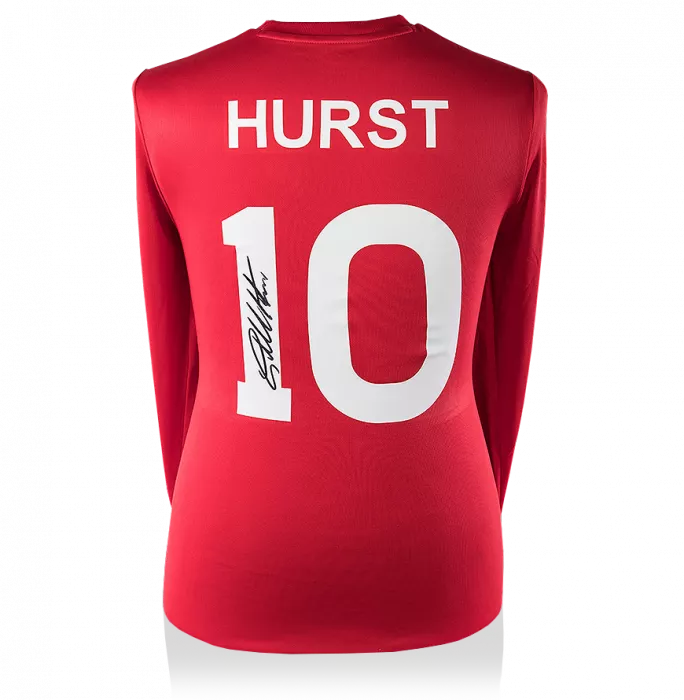 Sir Geoff Hurst Back Signed Retro England Away Shirt