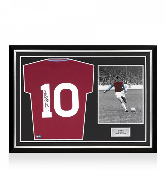 Sir Geoff Hurst Back Signed West Ham United Home Shirt In Hero Frame: 1964 FA Cup Final Edition
