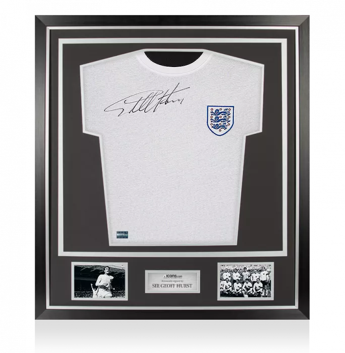 Sir Geoff Hurst Front Signed England 1966 Home Shirt In Classic Frame
