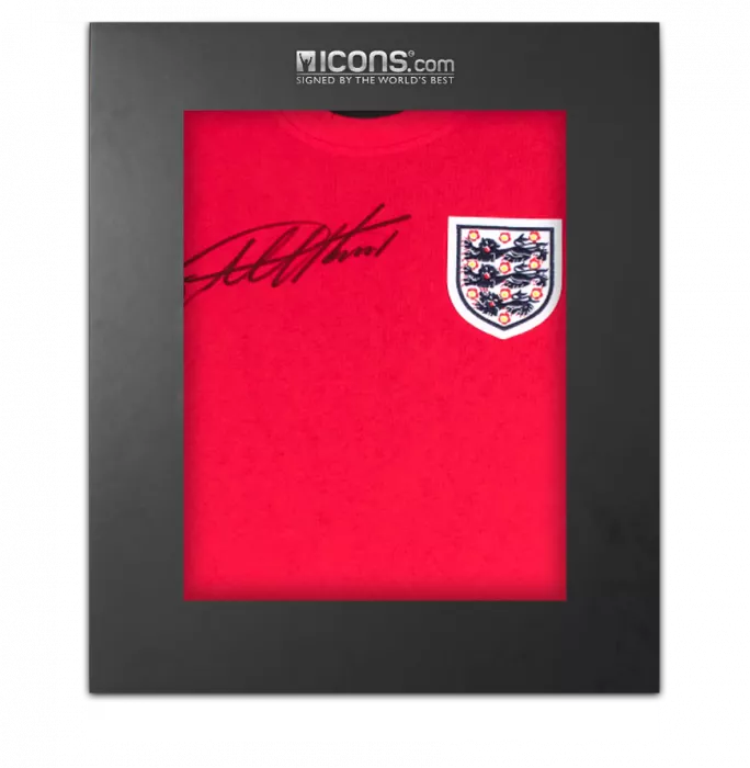 Sir Geoff Hurst Front Signed Score Draw England 1966 Away Shirt In Deluxe Packaging