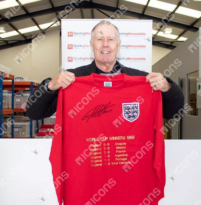 Sir Geoff Hurst Official 1966 FIFA World Cup™ Front Signed And Hero Framed 1966 England Home Shirt