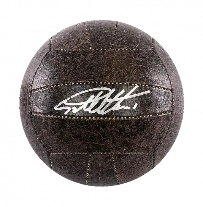 Sir Geoff Hurst Official 1966 FIFA World Cup™ Signed Brown Leather Football In Acrylic Case