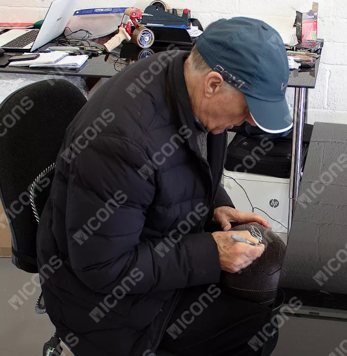 Sir Geoff Hurst Official 1966 FIFA World Cup™ Signed Brown Leather Football In Acrylic Case
