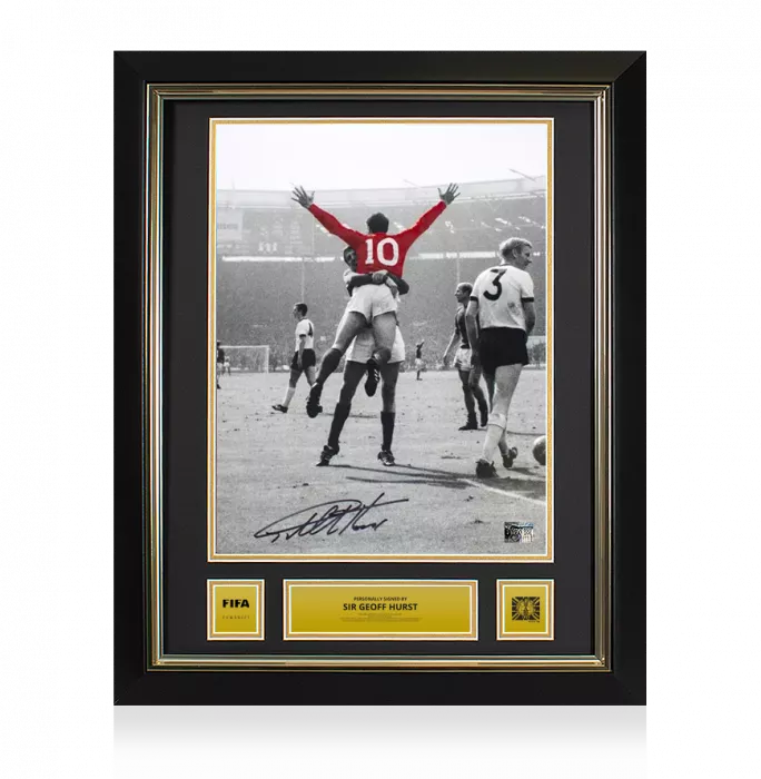 Sir Geoff Hurst Official 1966 FIFA World Cup™ Signed And Framed England Photo: 1966 Final Hat-Trick