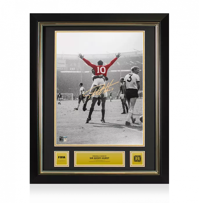 Sir Geoff Hurst Official 1966 FIFA World Cup™ Signed and Framed England Photo: Hat-Trick Hero