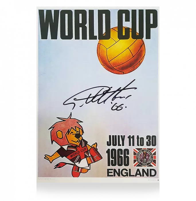Sir Geoff Hurst Signed 1966 FIFA World Cup Poster