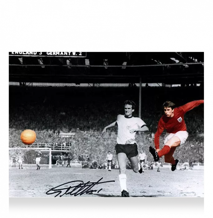 Sir Geoff Hurst Signed England Photo: 1966 FIFA World Cup Final Goal