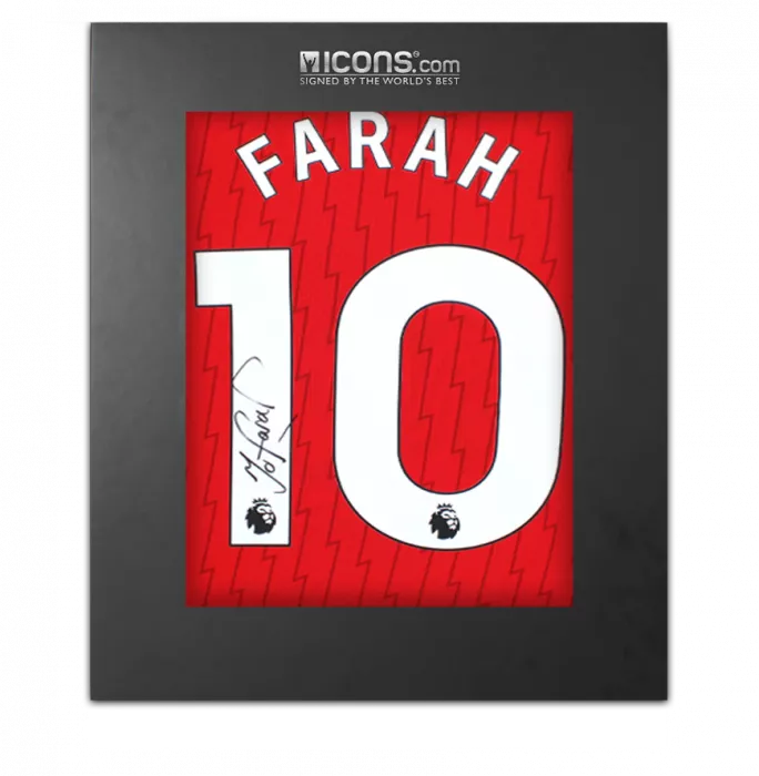 Sir Mo Farah Back Signed Arsenal 2023-24 Home Shirt In Deluxe Packaging