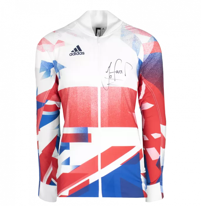 Sir Mo Farah Front Signed Team GB Podium Jacket In Classic Frame