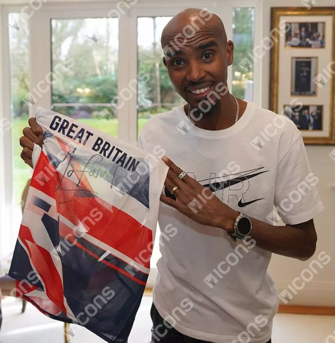 Sir Mo Farah Front Signed Team GB Running Vest In Deluxe Packaging