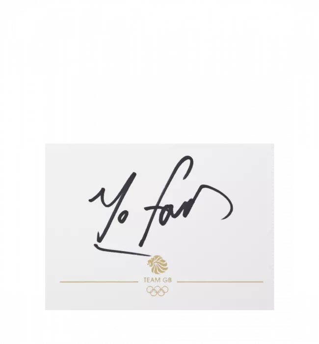 Sir Mo Farah Signed 2012 London Olympics 3.5 X 2.5 Inch Card