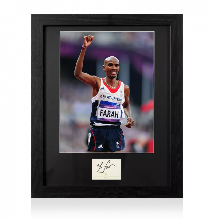 Sir Mo Farah Signed 2012 London Olympics Card And Photo Frame: Option 2