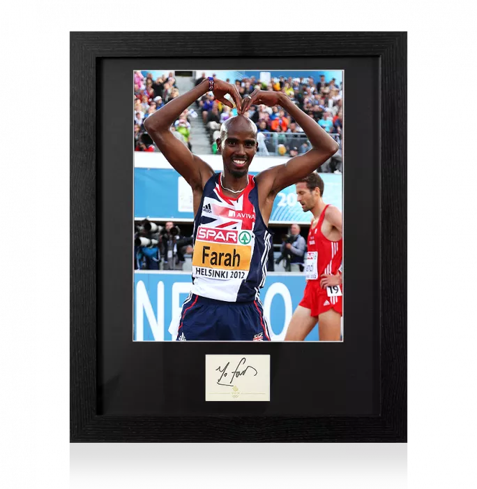 Sir Mo Farah Signed 2012 London Olympics Card and Photo Frame: Option 3