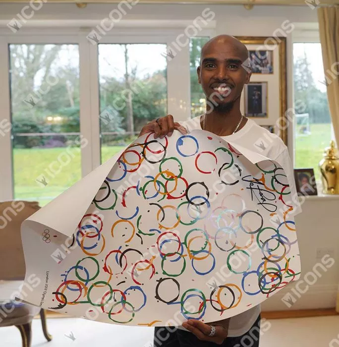 Sir Mo Farah Signed London 2012 Olympics Art Poster