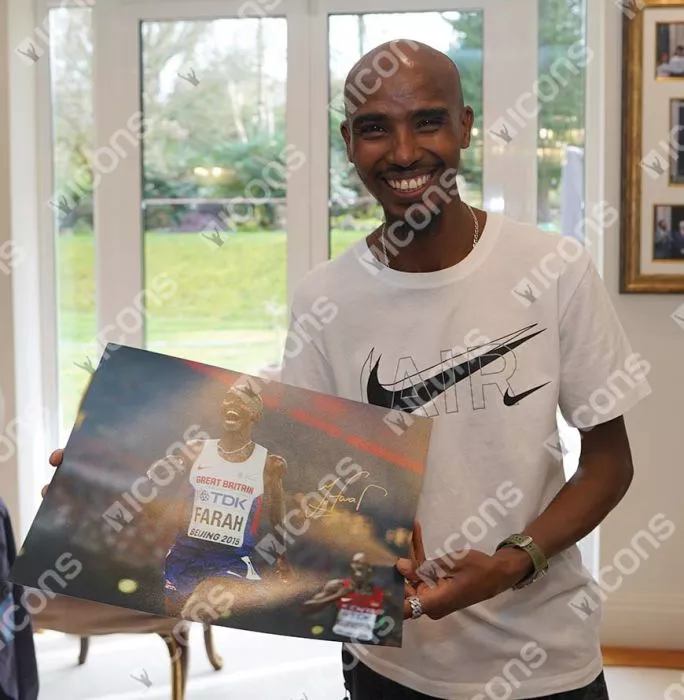 Sir Mo Farah Signed Photo: Beijing 2015 Men's 10 000m Gold