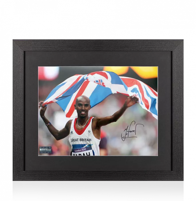Sir Mo Farah Signed Photo In Black Wooden Frame: London 2012 Men's 5 000m Gold